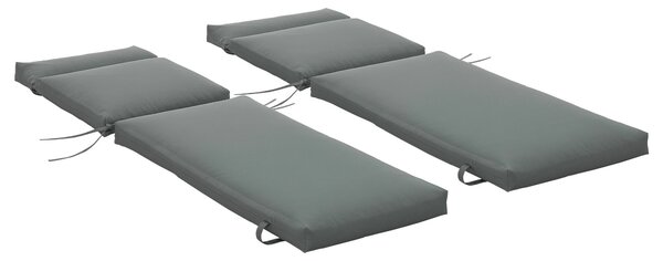 Outsunny Sada 2 polstrů na lehátka 196x55x8 cm, polstrovaný matrac pro zahradní židli, terasu, balkon, šedý | Aosom
