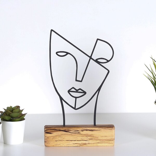 Hanah Home Kovová dekorace Mask 30 cm černá