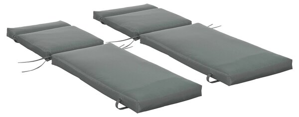 Outsunny Sada 2 polstrů na lehátka 196x55x8 cm, polstrovaný matrac pro zahradní židli, terasu, balkon, šedý | Aosom