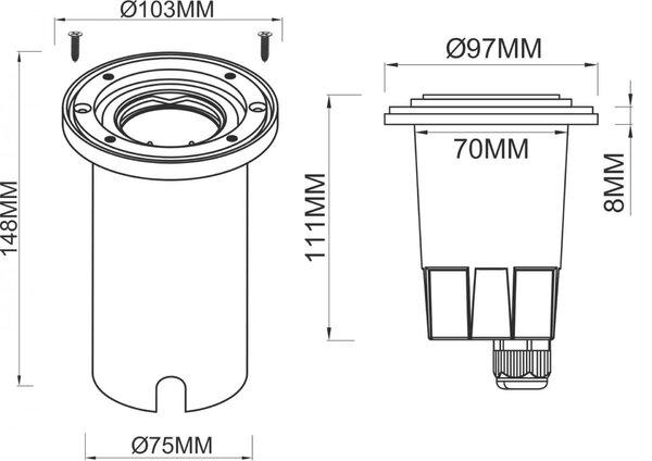 Deko-Light zemní svítidlo Aton hranaté sada 220-240V AC/50-60Hz GU10 1x max. 7,00 W černá 730475