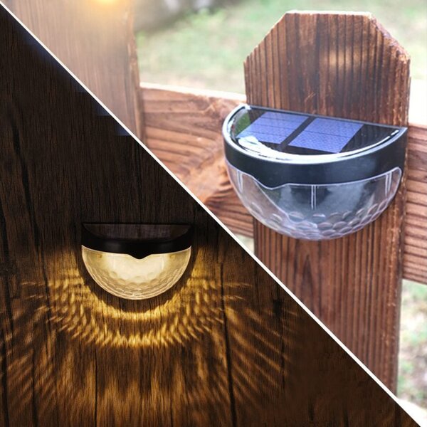 HJ Solární LED půlkruhová Zahradní nástěnné solární lampy 2 ks