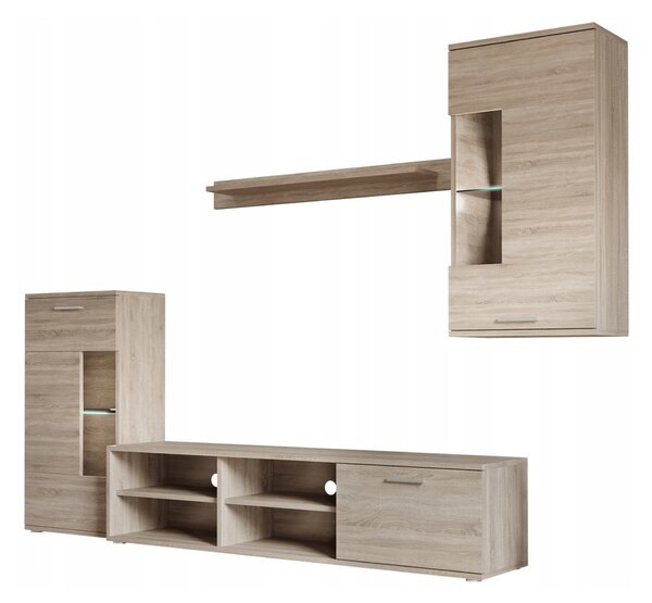 KONDELA Obývací stěna, dub sonoma, DTD foliovaná, FRONTAL 1 NEW