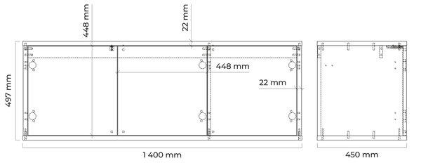 Oltens Hedvig skříňka 140x45x49.7 cm pod umyvadlo závěsná bílá-dub 60205060