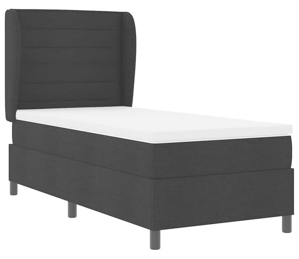 Postel s boxspringem s matrací s čelo Černá 90 x 200 cm textil 3340482