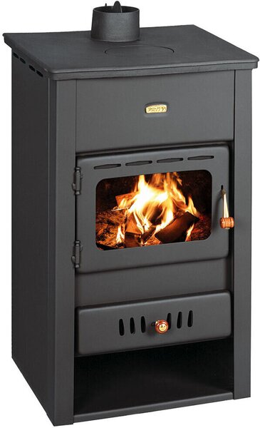 Krbová kamna na dřevo, krb na více paliv, hořák na dřevo, litinová deska, 10 kW, Prity K2CP