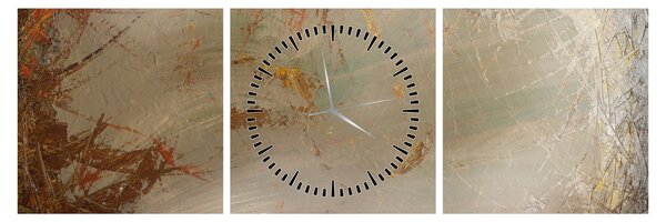 Obraz - Texturovaná abstrakce (s hodinami) (90x30 cm)