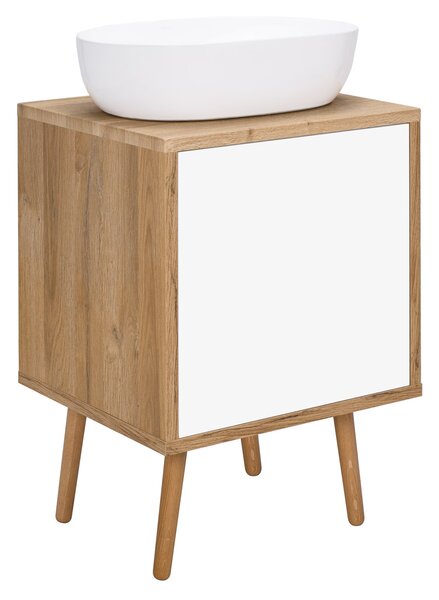 Oltens Hedvig skříňka 50x45x49.7 cm pod umyvadlo závěsná bílá-dub 60203060