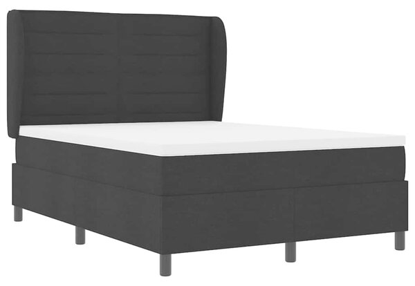 Postel s boxspringem s matrací s čelo Černá 140 x 190 cm textil 3340496
