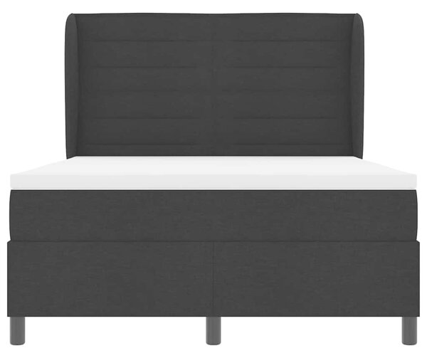 Postel s boxspringem s matrací s čelo Černá 140 x 190 cm textil 3340496