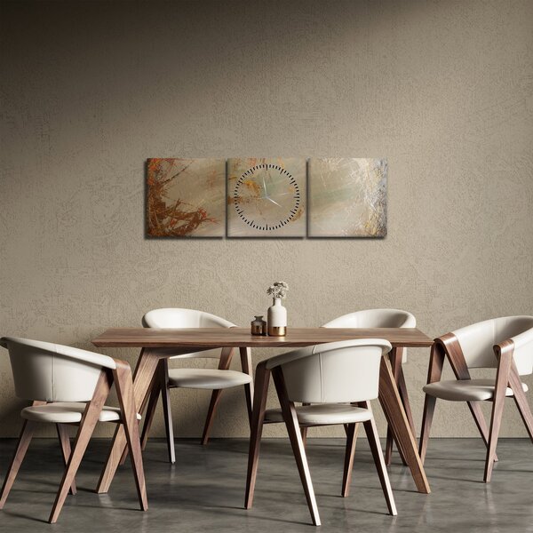 Obraz - Texturovaná abstrakce (s hodinami) (90x30 cm)