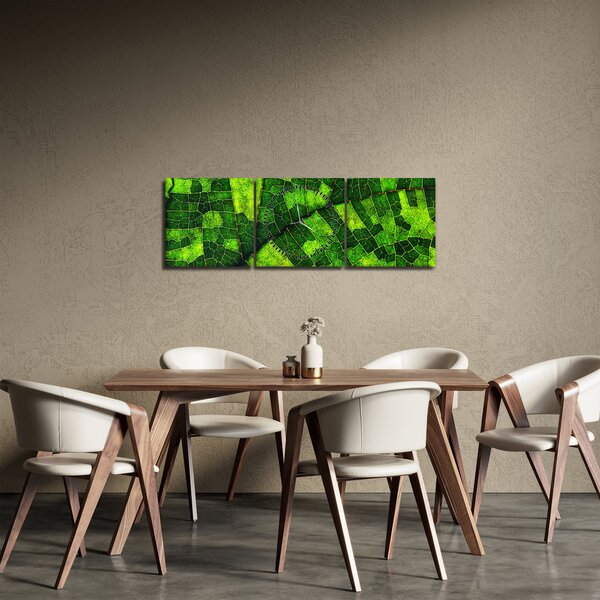 Obraz - Detail listu (s hodinami) (90x30 cm)