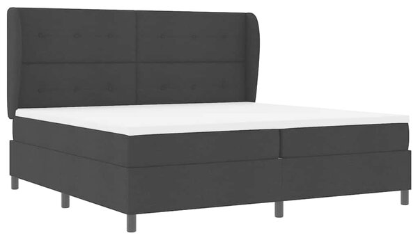 Postel s boxspringem s čelo Černá 200 x 200 cm textil 3340587