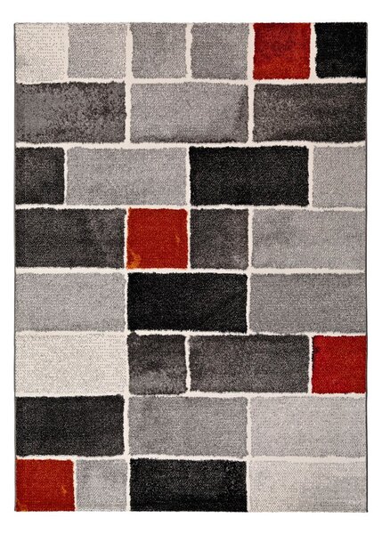 Šedo-červený koberec Universal Lucy Dice, 60 x 120 cm