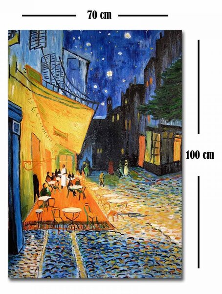 Hanah Home Obraz TERASA KAVÁRNY V NOCI od V. V. GOGHA 100x70 cm
