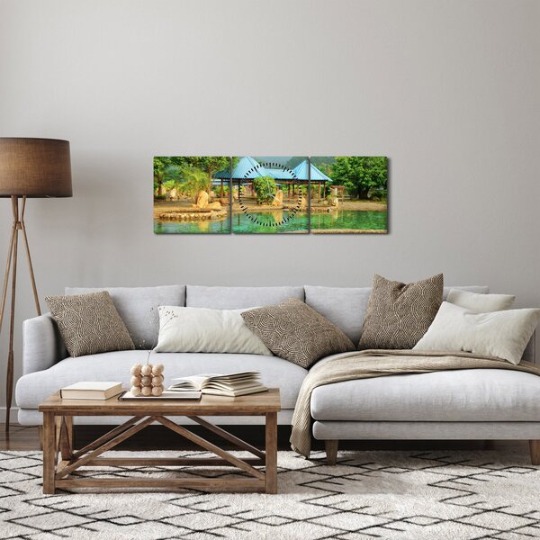 Obraz - Shanghai hotel park (s hodinami) (90x30 cm)