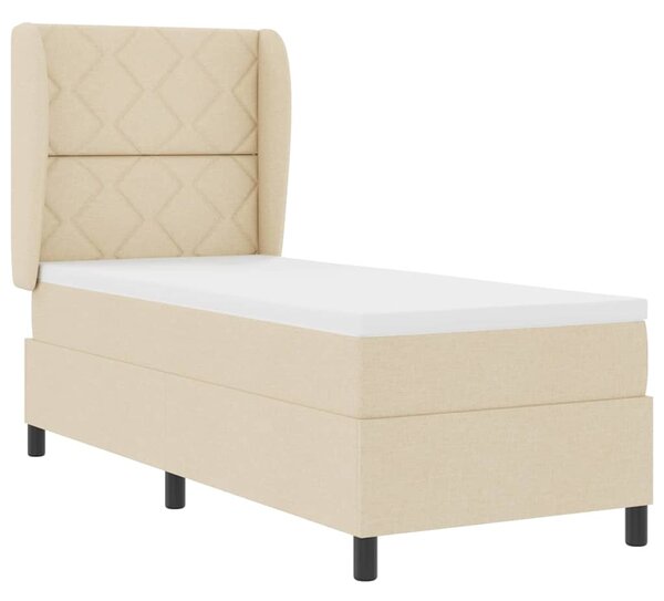 Postel s boxspringem s polštářem Krémová 80 x 200 cm textil 3340597