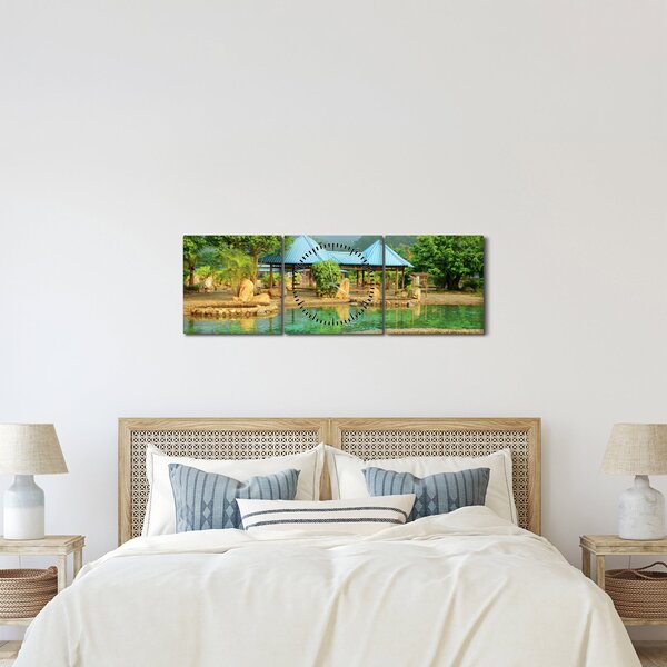 Obraz - Shanghai hotel park (s hodinami) (90x30 cm)