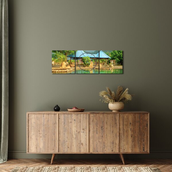 Obraz - Shanghai hotel park (s hodinami) (90x30 cm)