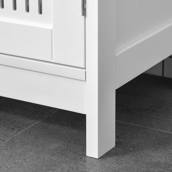 Kleankin Podskříňková Koupelnová Skříňka se Dvěma Ventilovanými Dveřmi a Nastavitelnou Úložnou Policí Moderní 60x30x60 cm Bílá | Aosom