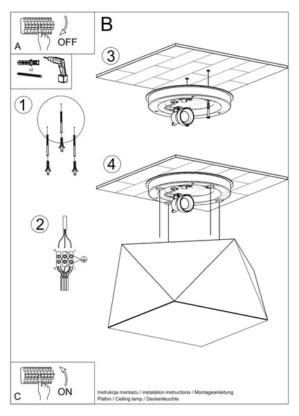 Sollux Lighting Stropní svítidlo HEXA 25 stříbrné