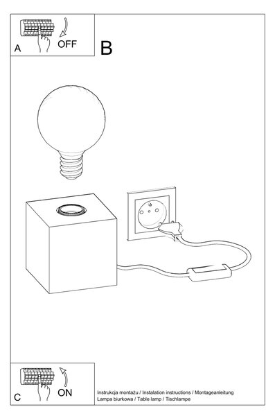 Sollux Lighting Stolní lampa ARIZ beton