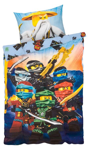 LEGO Dětské ložní povlečení Renforcé, 140 x 200 cm, 70 x 90 cm (Ninjago světle modrá) (100344970002)