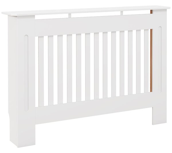 HOMCOM Kryt Radiátoru Moderní Kryt Radiátoru z MDF pro Obývací Pokoj a Ložnici 112x19x81cm Bílý | Aosom