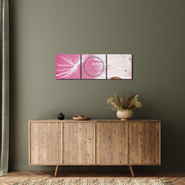 Obraz - Makro květu (s hodinami) (90x30 cm)