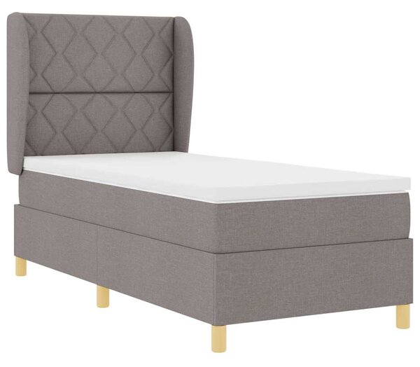 Postel s boxspringem s čelo Taupe 200 x 100 cm textil 3340806