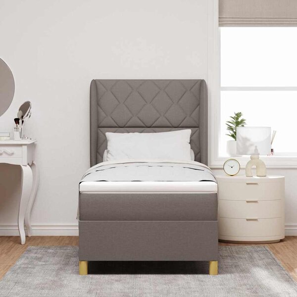 Postel s boxspringem s čelo Taupe 200 x 100 cm textil 3340806