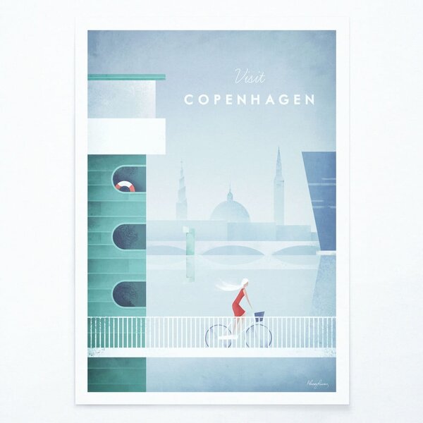 Plakát Travelposter Copenhagen, 50 x 70 cm