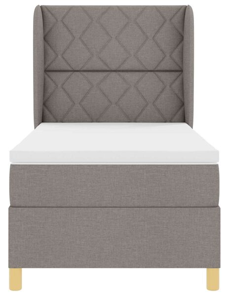 Postel s boxspringem s čelo Taupe 200 x 100 cm textil 3340806