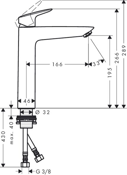 Hansgrohe Logis umyvadlová baterie stojící chrom 71091000