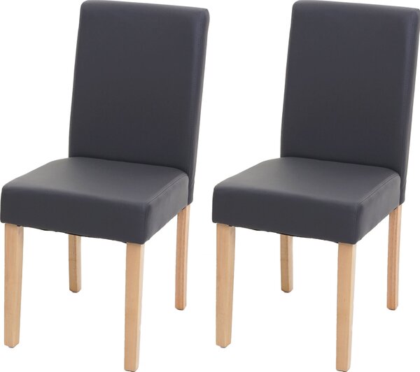 Sada 2 jídelních židlí Kuchyňská židle Littau Imitace kůže, matná šedá, světlé nohy