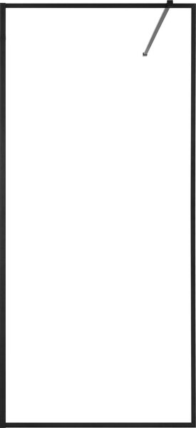 SucceBuy Bezrámová skleněná sprchová zástěna (864 x 1870 mm), 8 mm silné bezpečnostní sklo s těsněním na podlahu a kováním, sprchová zástěna pro koupelny, matná černá barva