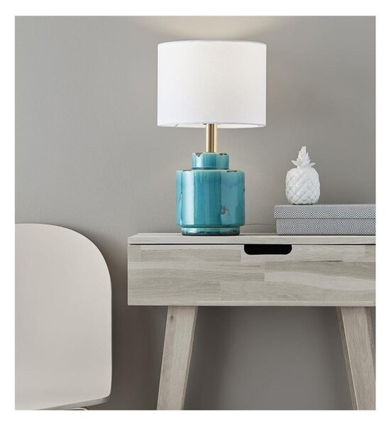 Modro-bílá stolní lampa Markslöjd Cous