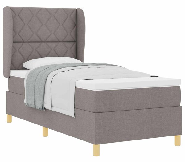 Postel s boxspringem s čelo Taupe 200 x 100 cm textil 3340806