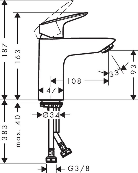 Hansgrohe Logis umyvadlová baterie stojící chrom 71101000