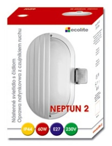 Ecolite Nástěnné svítidlo černé, IP44, s čidlem WHST69-CR