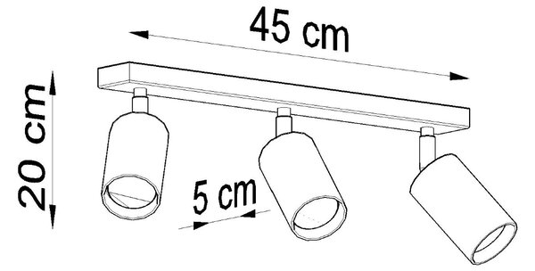 Sollux Lighting Stropní svítidlo BERG 3 přírodní dřevo
