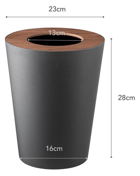 Černý odpadkový koš YAMAZAKI Rin Round
