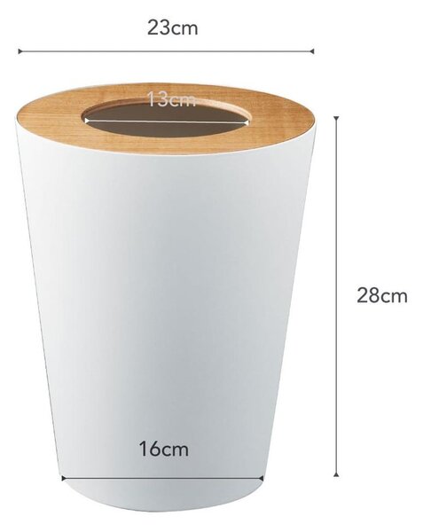 Bílý odpadkový koš YAMAZAKI Rin Round