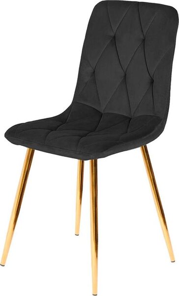 Elegantní jídelní židle sametová béžová s kovovými nohami ve zlaté barvě - čalouněná židle moderní, čalouněná, stabilní, obývací židle do jídelny, kuchyně a domácí kanceláře (černá zlatá)