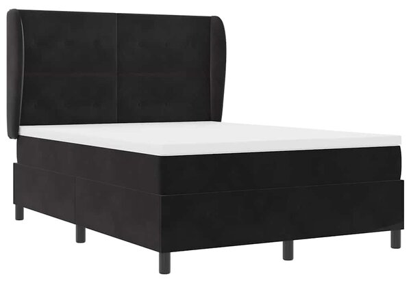 Postel s boxspringem s čelo Černý 200 x 140 cm samet 3340930