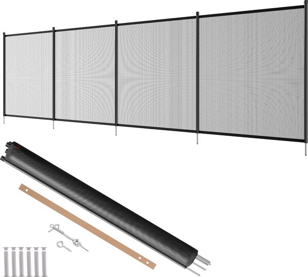 VEVOR ohrádka na bazén, 1,21 x 3,66 m, odnímatelná dětská ohrádka na bazén, snadná instalace pro kutily, ohrádka na bazén, 340 g Teslin PVC ohrádková síť na bazén, chrání děti a domácí zvířata