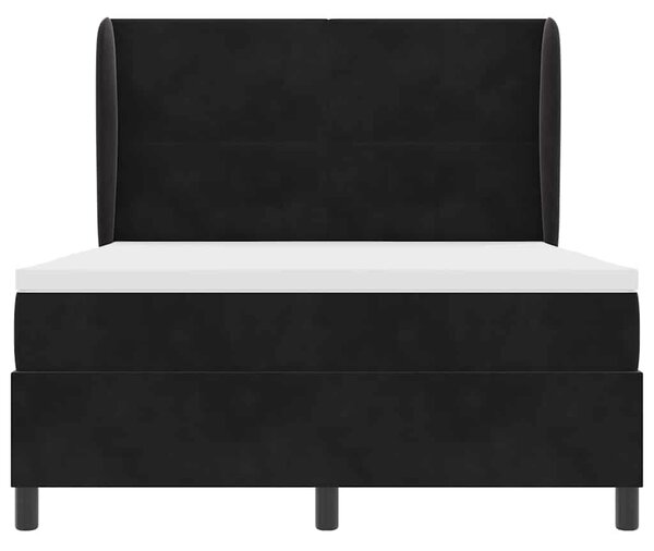 Postel s boxspringem s čelo Černý 200 x 140 cm samet 3340930