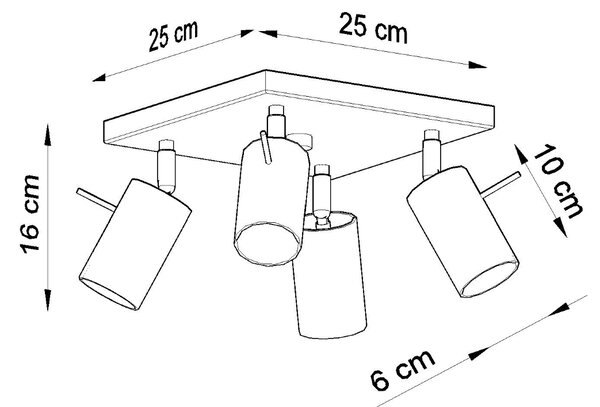 Sollux Lighting Stropní svítidlo RING 4 chrom