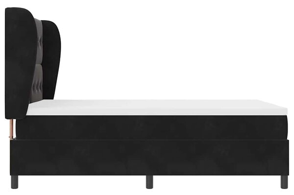 Postel s boxspringem s čelo Černý 200 x 140 cm samet 3340930