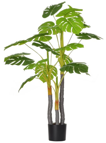 HOMCOM Umělá rostlina 120 cm Monstera - Umělé dekorační strom s 20 listy pro obývací pokoj a ložnici | Aosom