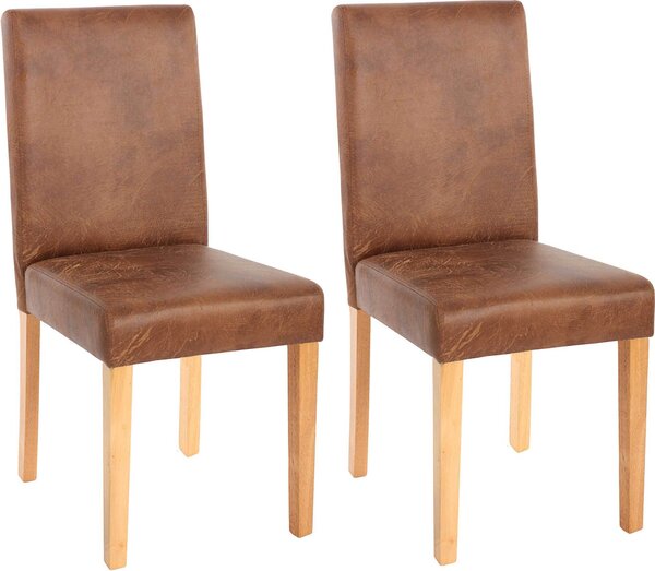 Sada 2 jídelních židlí Kuchyňská židle Littau Textil, imitace semiše, světlé nohy